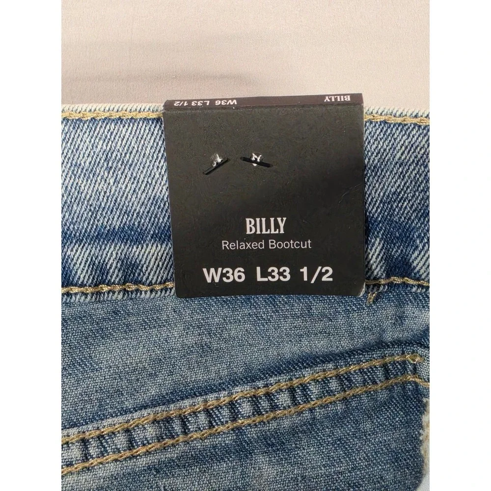 True Religion Billy Relaxed Bootcut Jeans Mens 36x33.5 Light Riviera Wash 701008